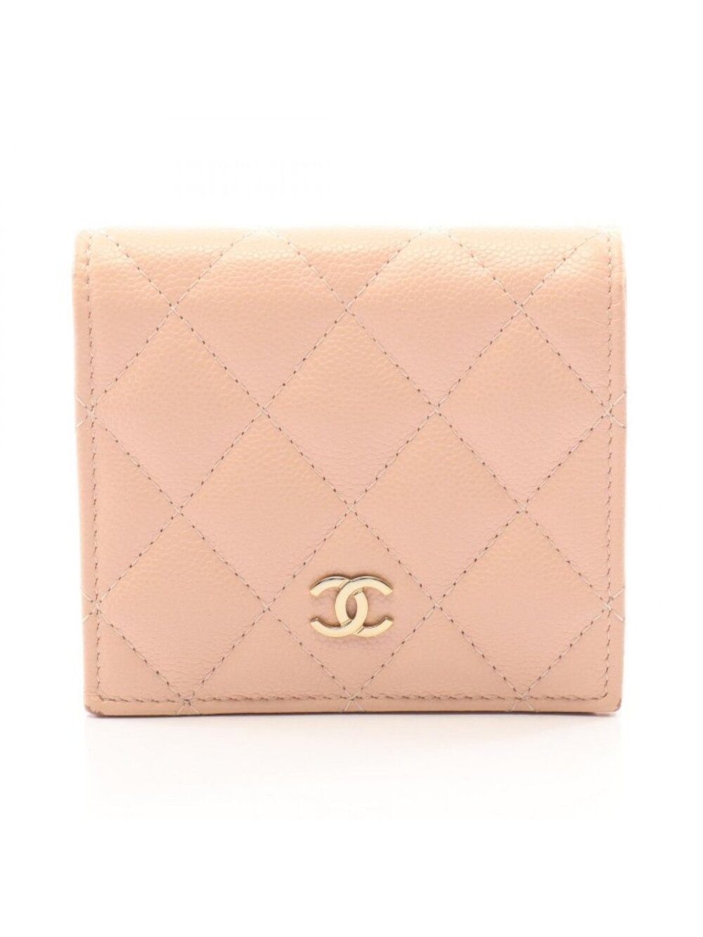 Chanel Bifold Wallet Quilted Classic Small Baby Pink Caviar Leather
